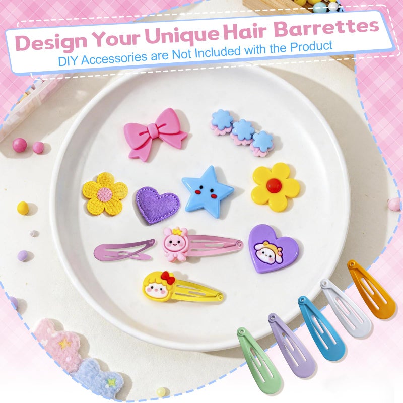 SLYFTE Upgrade Snap Mini Hair Clips - 100PCS Kids Metal Non Slip Hair Bow Clips for Girls Toddlers Hair Accessories(1.2 Inch 20 Colors) - Image 4